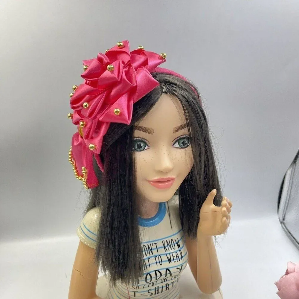 New Headband Hand-made Hair Accessories For Girls Pink Wide